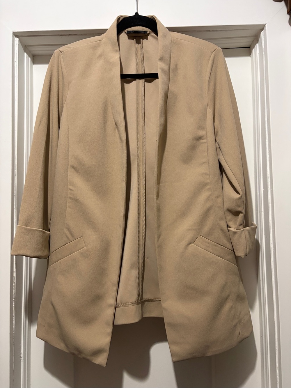 Reitmans Camel Open-Front Blazer
